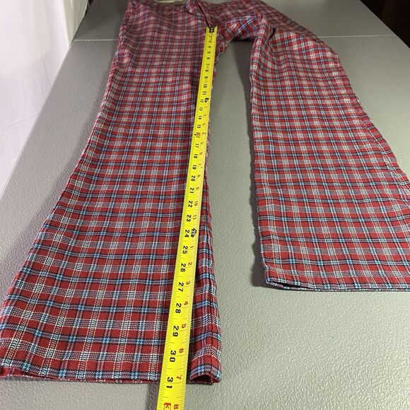 ABERCROMBIE & FITCH Pants Plaid Low Rise Boot Flare Y2K Preppy Womens 4 Red - Picture 5 of 10
